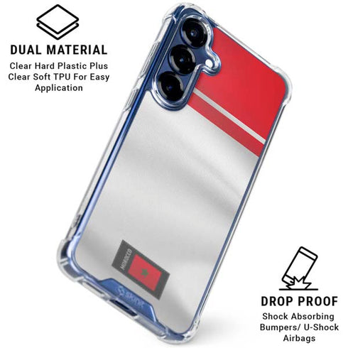 Morocco Soccer Flag Galaxy S25 Plus Clear Case